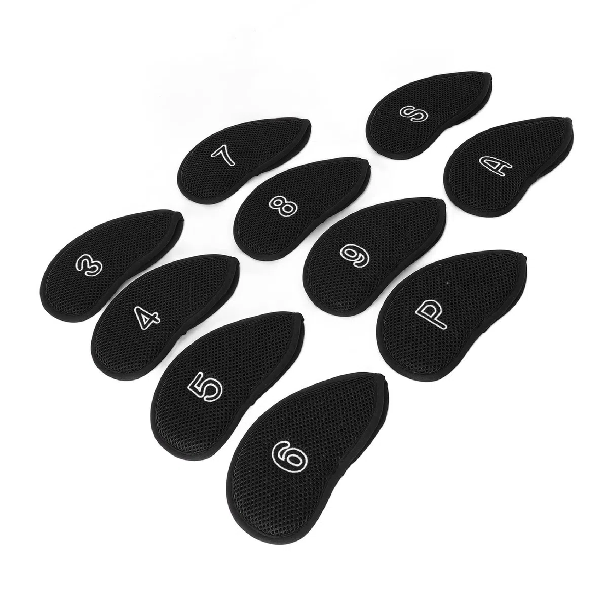 Cubierta de Cabeza de Keenso Golf Club, Cubierta de Cabeza de Golf Protectora 10 PPCS Golf Club Cabeza Cabeza de Nylon Transpirable Finamiento Suave Soft Fining Protective Golf