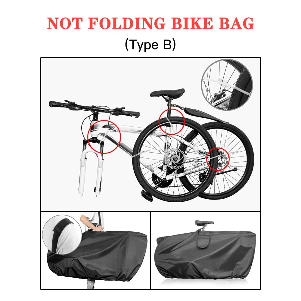 Kavolet Bolsa de transporte para bicicleta, bolsa de viaje impermeable, portátil, transporte, tela Oxford, funda protectora para bicicletas plegables