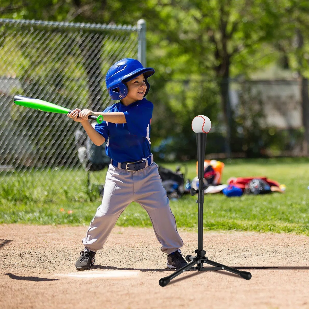 Bates De Béisbol para Práctica,Bateo para Softball - con Bolsa Trípode Altura Ajustable Portátil para Principiantes Adecuado para Edades 3-8