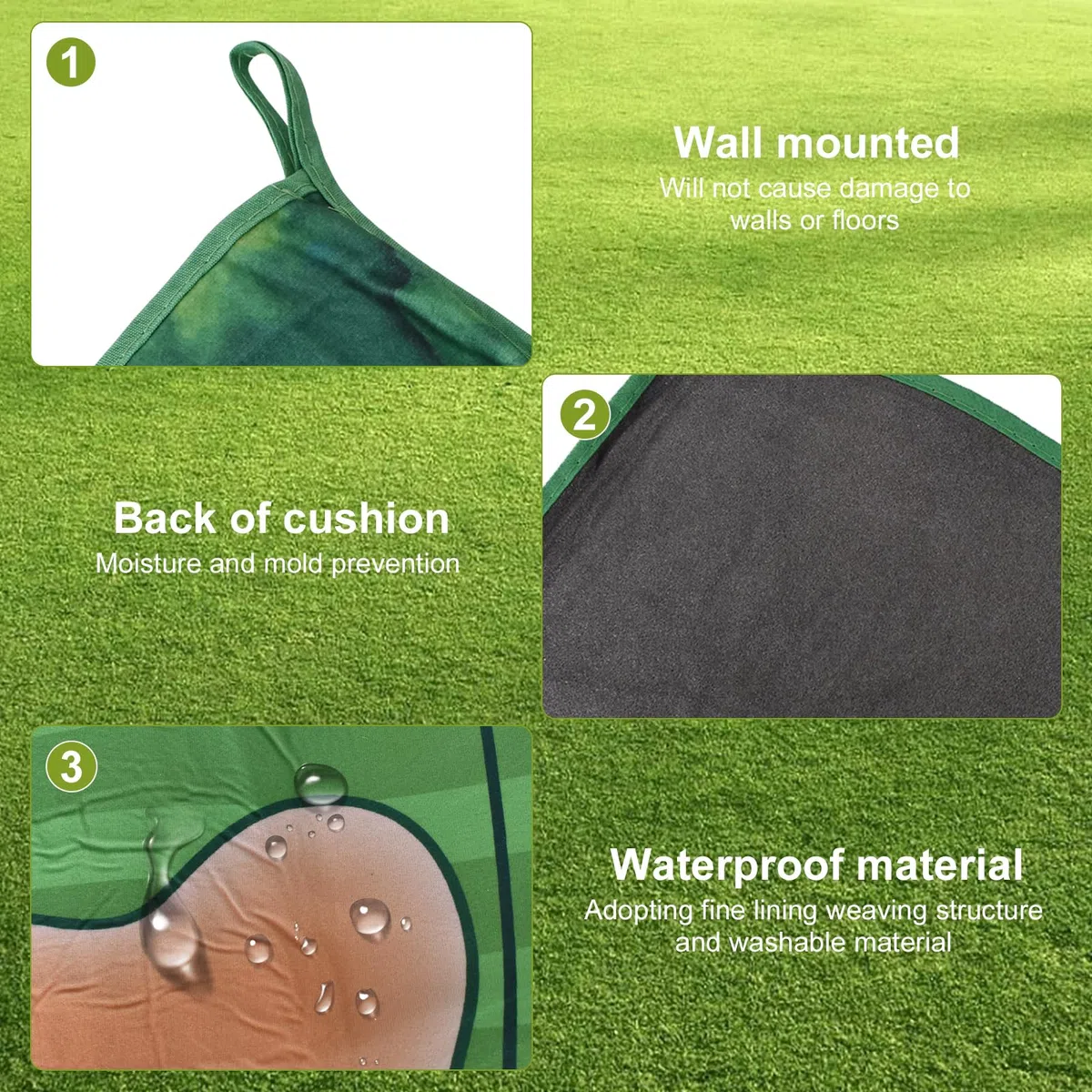 Set de Juego de Golf para Interior y Exterior - Juego de Golf con Alfombra de Golpeo, 16 Pelotas Adhesivas, Estacas y Tablero de Puntuación para el Hogar, Jardín, Oficina o Regalo para Golfistas