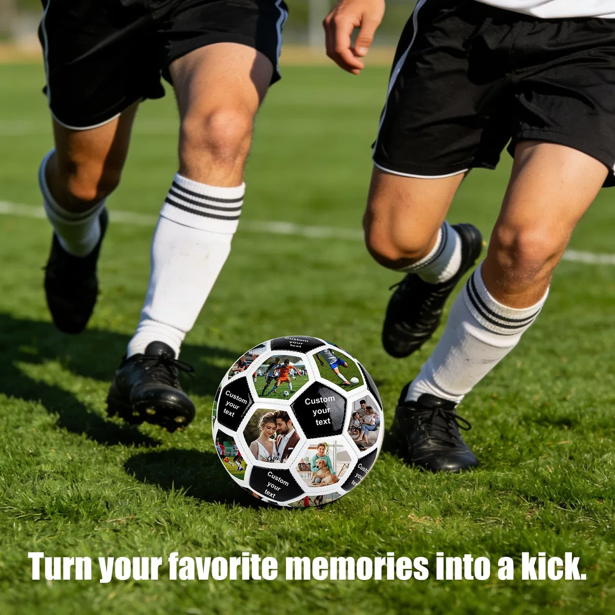 Balon Futbol Personalizado con 16 Foto y Texto Nombre, Pelota Futbol Creativo Regalo de Fútbol para Aficionados al Fútbol, Entrenadores y Equipos, Ideal para Entrenamiento, Partido y Colección