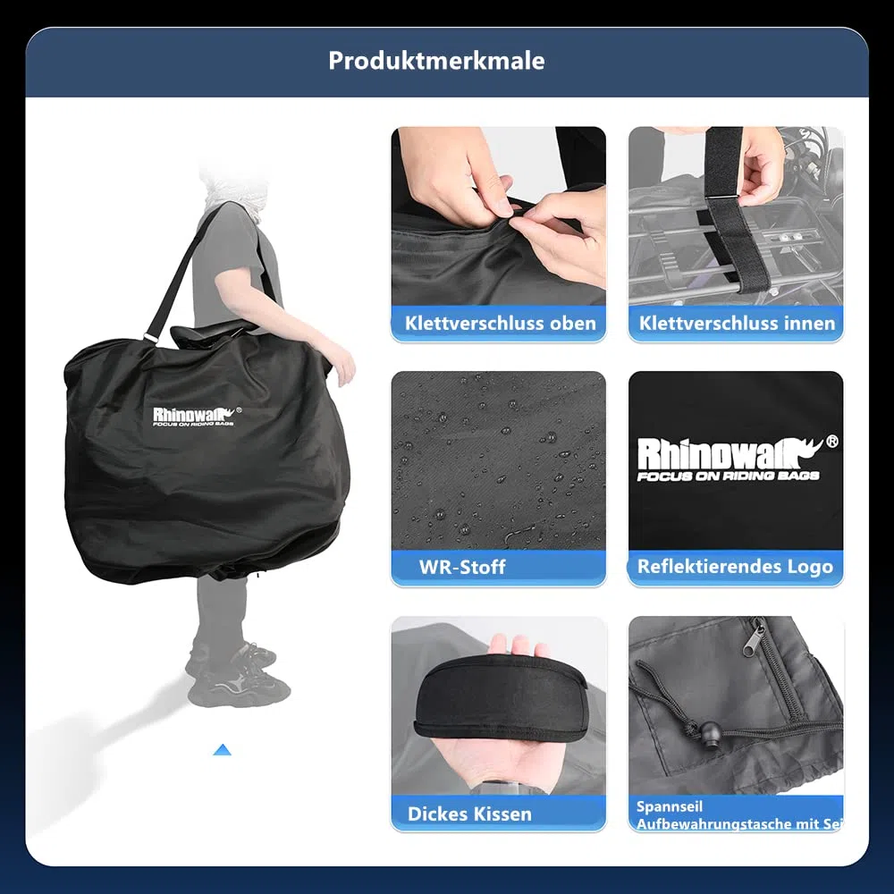 Bolsa de transporte ultraligera plegable de 20 pulgadas para bicicleta, coche, tren y avión