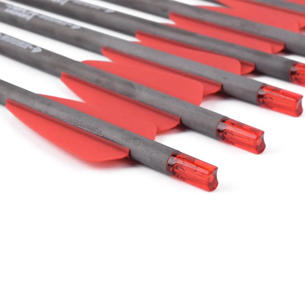 12 piezas de pernos de ballesta de carbono de 7.5 "para flechas de tiro con arco del sistema Cobra Adder de ballesta, flechas de caza con flecha de 2" con punta de punta de flecha de repuesto