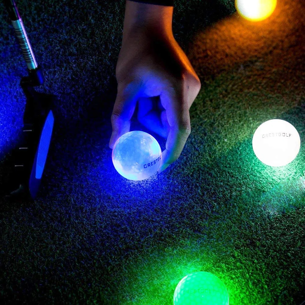 Kofull 6 bolas de golf LED para entrenamiento nocturno brillan en la oscuridad brillante Golf Flash Light Distance Balls Shooting (4 unidades o 6 unidades)