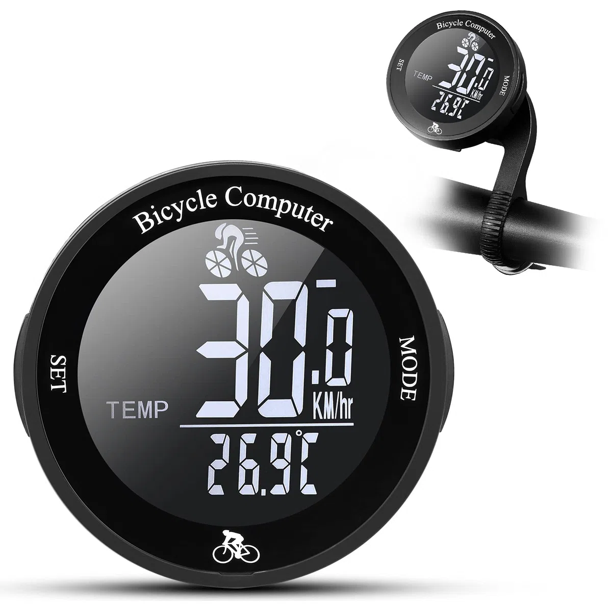 MONTOP Cuentakilómetros Bicicleta Inalambrico, Impermeable Cuentakilometros Bicicleta Spinning, Velocímetros Bicicleta Inalámbrico con Retroiluminación de Pantalla LCD, Ciclocomputador Bici Montaña