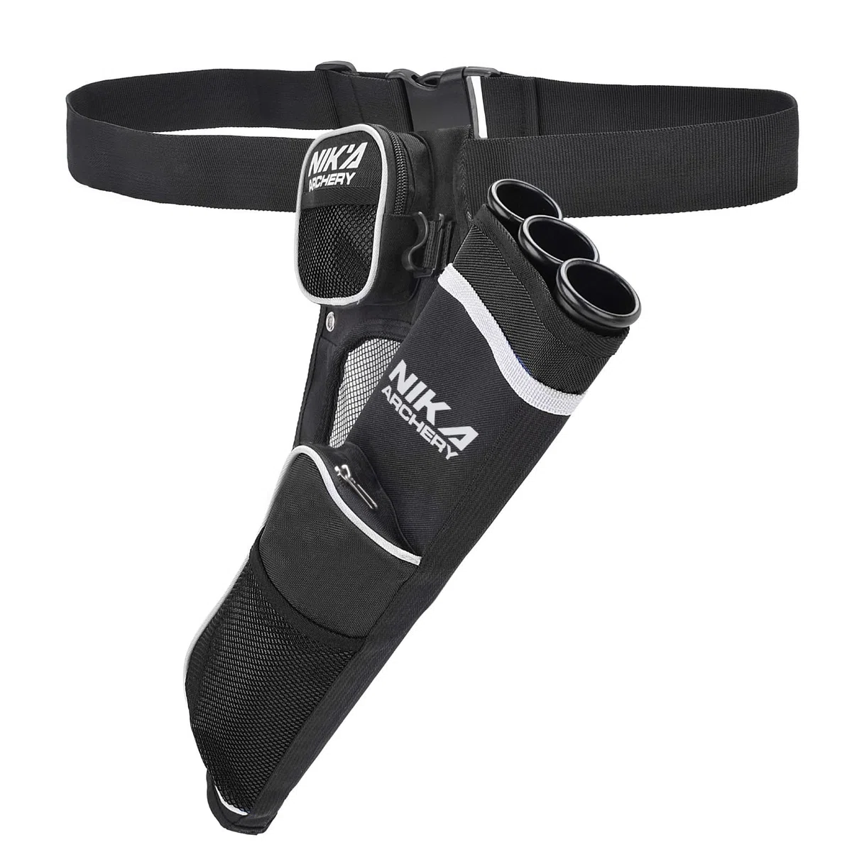 Carcaj de tiro con arco para flechas, carcaj de flechas, bolsa con 3 tubos de flecha protegidos, cintura ajustable para adolescentes y adultos