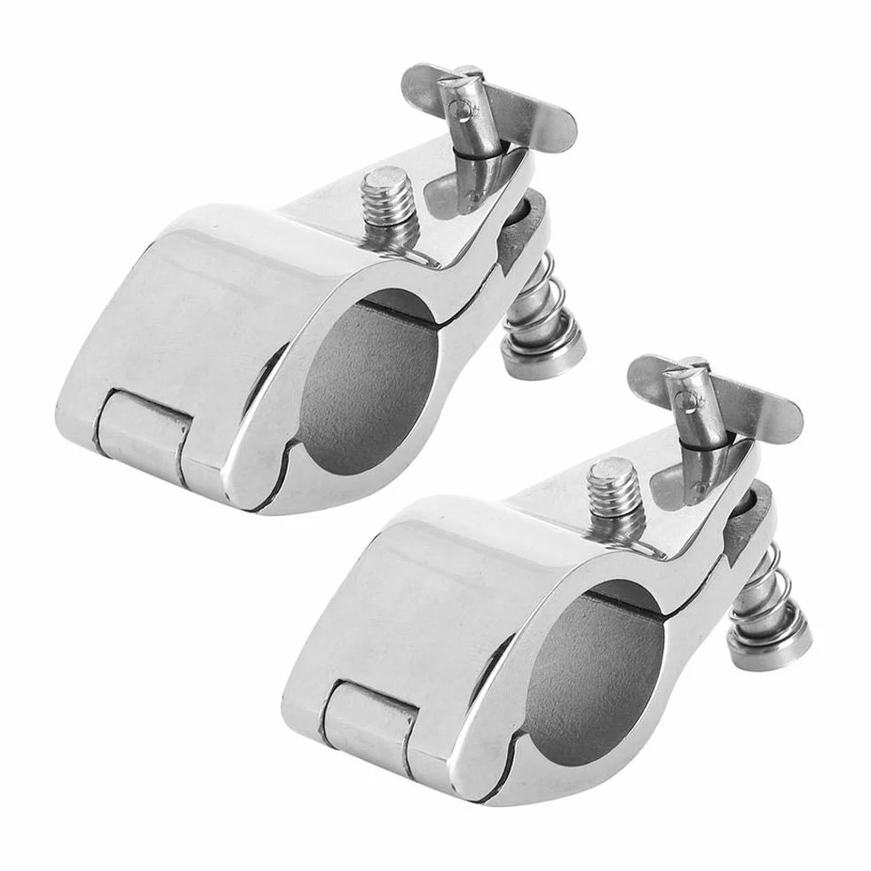 EBTOOLS para soporte bimini para neumático 2 piezas barco articulado mandíbula superior diapositiva de acero inoxidable 316 accesorios de hardware marino punta estilo bimini top bisagra soporte