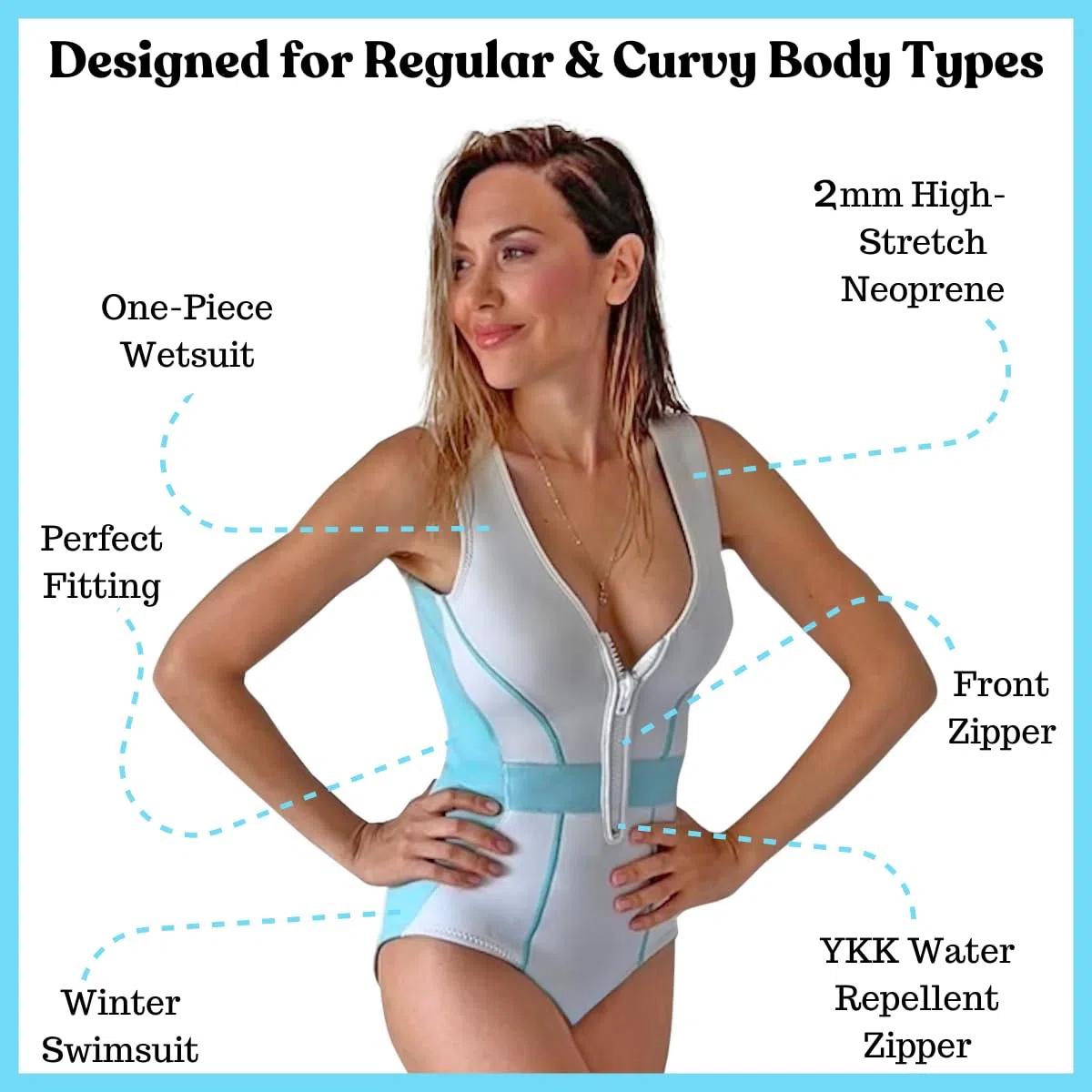 Traje de Baño Mujer Neopreno 2mm de Una Pieza | Bañador Natacion Mujer Alta Elasticidad | Cremallera Frontal | Ideal para Deportes y Surf