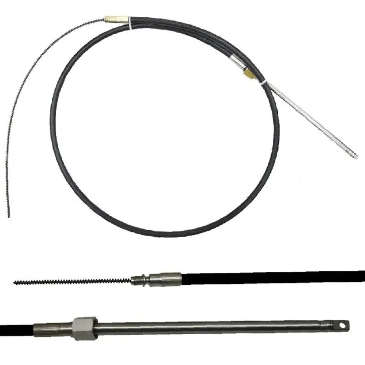 Cable de dirección de servicio liviano Aqmm5813 de dirección de barcos de acero inoxidable 304 Tipo M58 para reemplazo de aplicaciones, 13 pies
