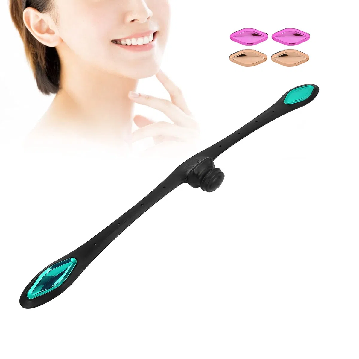 Entrenador de fitness facial, adelgazamiento facial, antiarrugas, herramienta de ejercicio (negro)