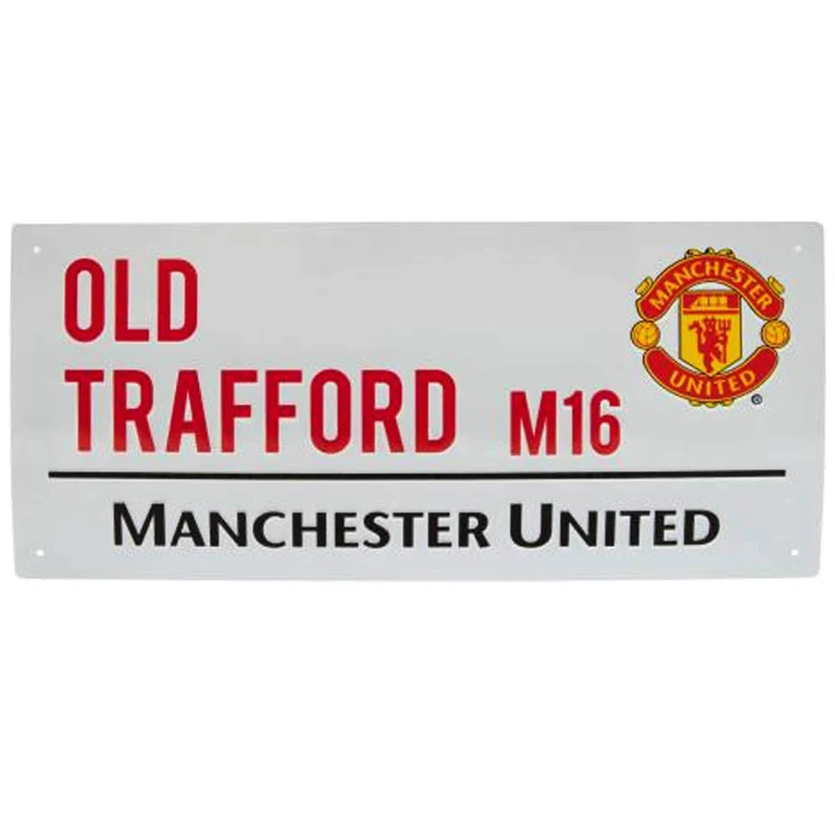 Cartel de metal oficial de Manchester United Old Trafford (40 cm x 18 cm)