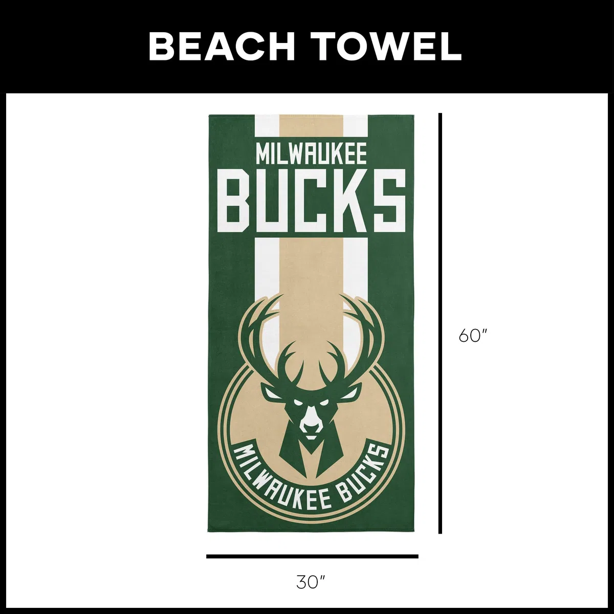 Northwest NBA Zone - Toalla de Playa, 76,2 x 152,4 cm, Good Land Green, 30" x 60"