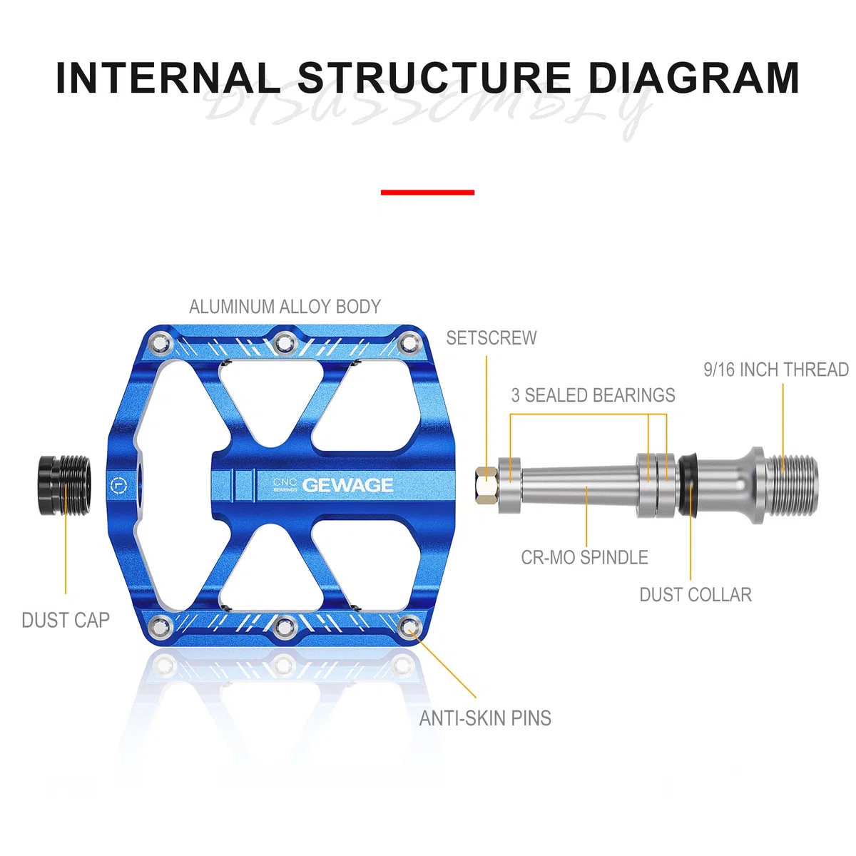GEWAGE Pedales de Bicicleta Plegables, Pedales de Bicicleta con Reflectante, 9/16 Pulgadas Antideslizante CNC Pedales de Plataforma de Aluminio para Bicicleta Plegable,Bicicleta de Niños