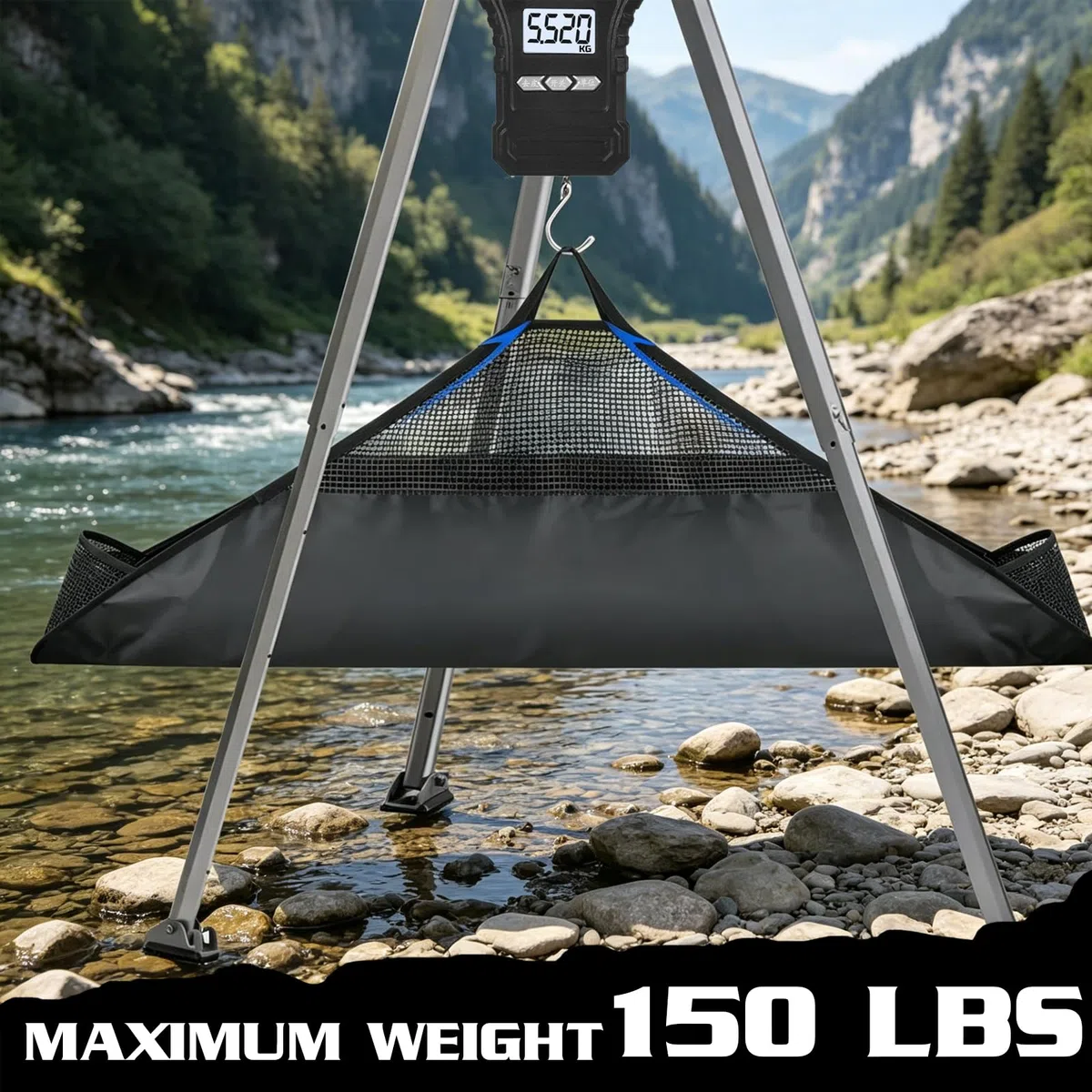 Bolsas de Pesca Plegables,Bolsas de Pesaje de Pesca,120x65cm,con Cinta Métrica de Pesca, Impermeables con PVC,Adecuadas para Lubinas,Carpas,Bagres
