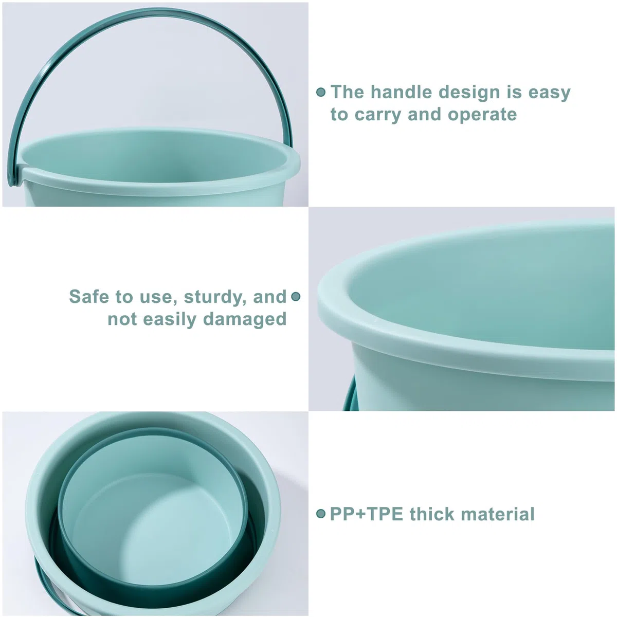 Barreño Plegable Colada Cubo Plegable Camping Portabilidad Cubo de Agua para Limpieza y Automóviles Cubo De Silicona Portátil para Baño Cocina Viaje 16.8L Verde