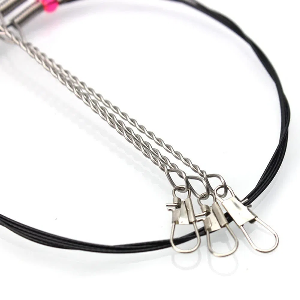 10 piezas de alambre de pesca ers hilo de pescar, acero inoxidable trace Wire ers línea de pesca ers con Snap & Swivel