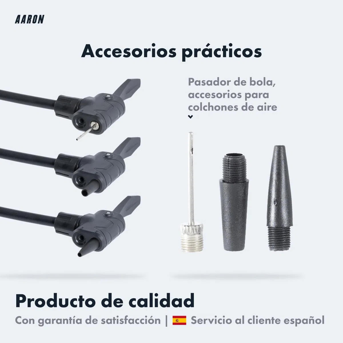 AARON AIR Bomba de pie para bicicleta con manómetro para todas las válvulas, bomba de alta presión para bicicleta de carretera, bomba de aire, bomba con accesorio de bola (gris)