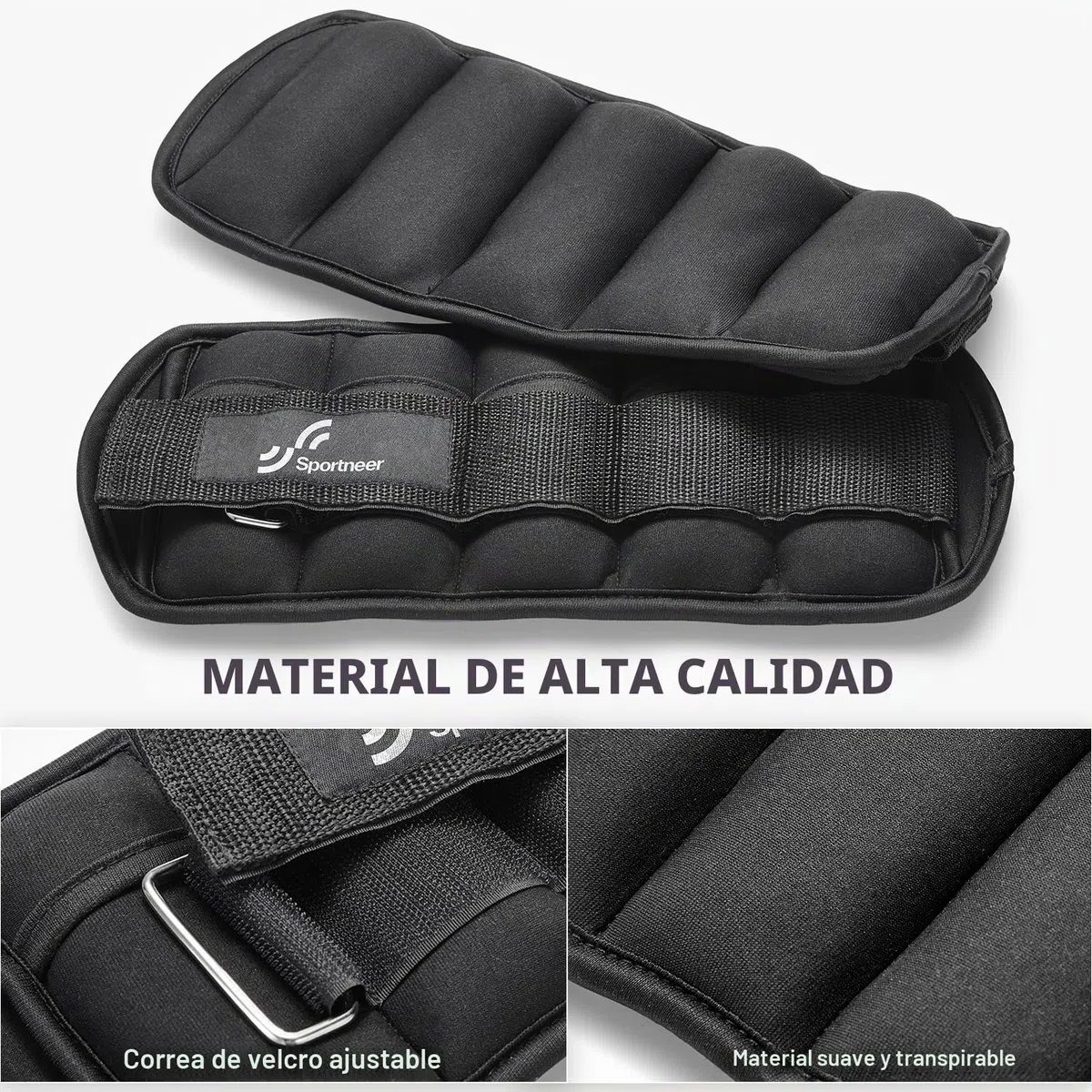 Sportneer Peso de Tobillo, Set de Peso Ajustable en Tobillo, Correas de Muñeca con Muñeca, 0,58 kg - 2,9 kg por Tobillo, 1,16 kg a 5,8 kg par