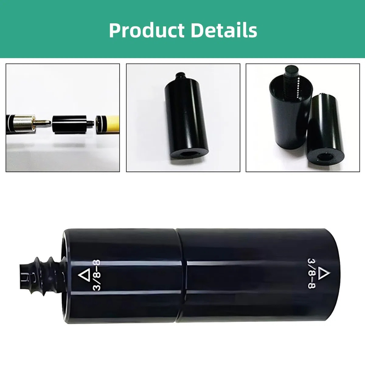 Wokyo Extensor de eje de aluminio para taco de billar, precisión y rendimiento mejorados en la mesa