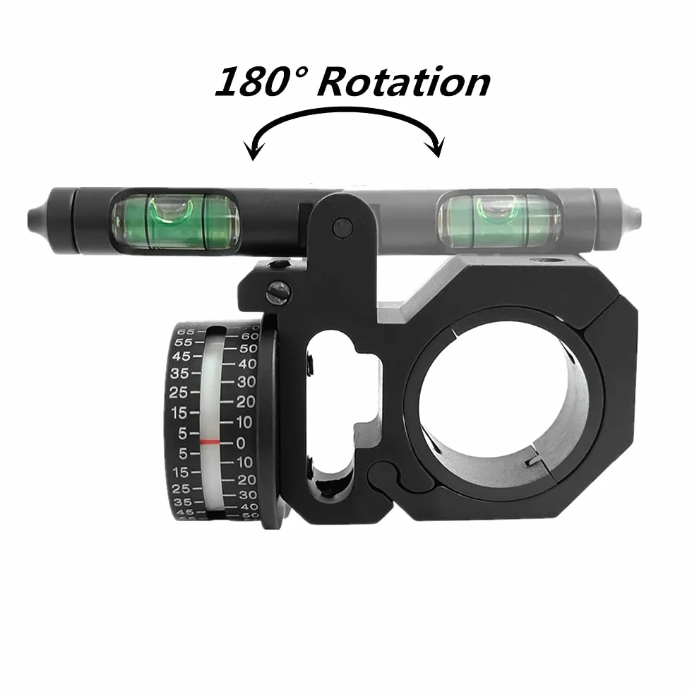 HWZ Angle Degree Indicator with Bubble Level Precision Rifle Angle Cosine Fit 25.4mm/1" and 30mm/1.18" Right Side Mounted