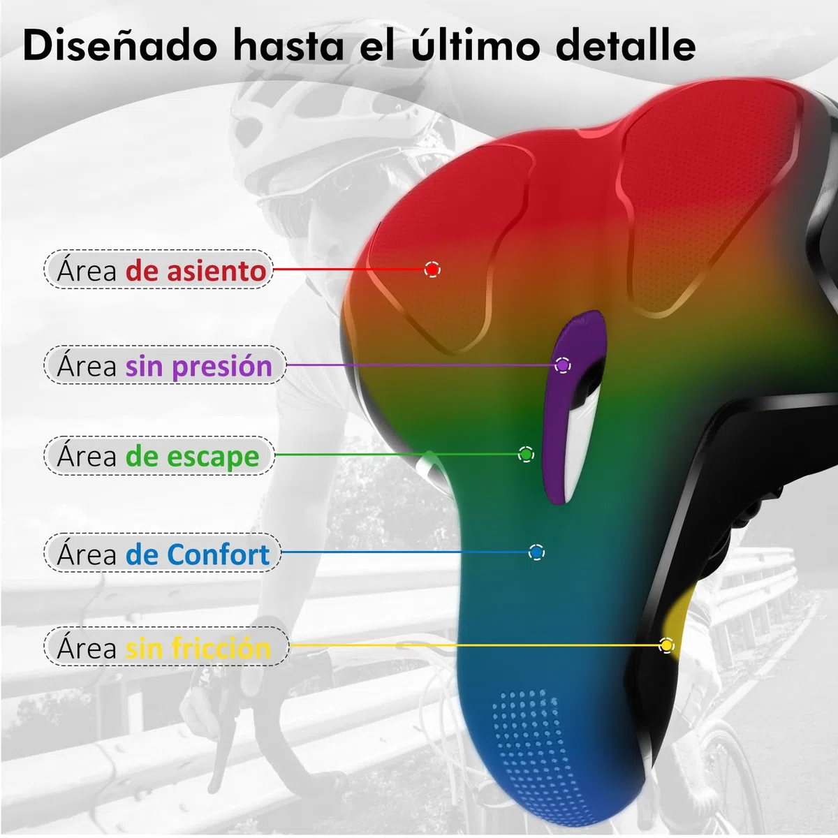 Homoto Sillín Bicicleta Cómodo con Gel, Asiento Antiprostático Hueco Transpirable Ergonómico para Hombre Mujer, para Bicicleta de Montaña, Carretera, Urbana
