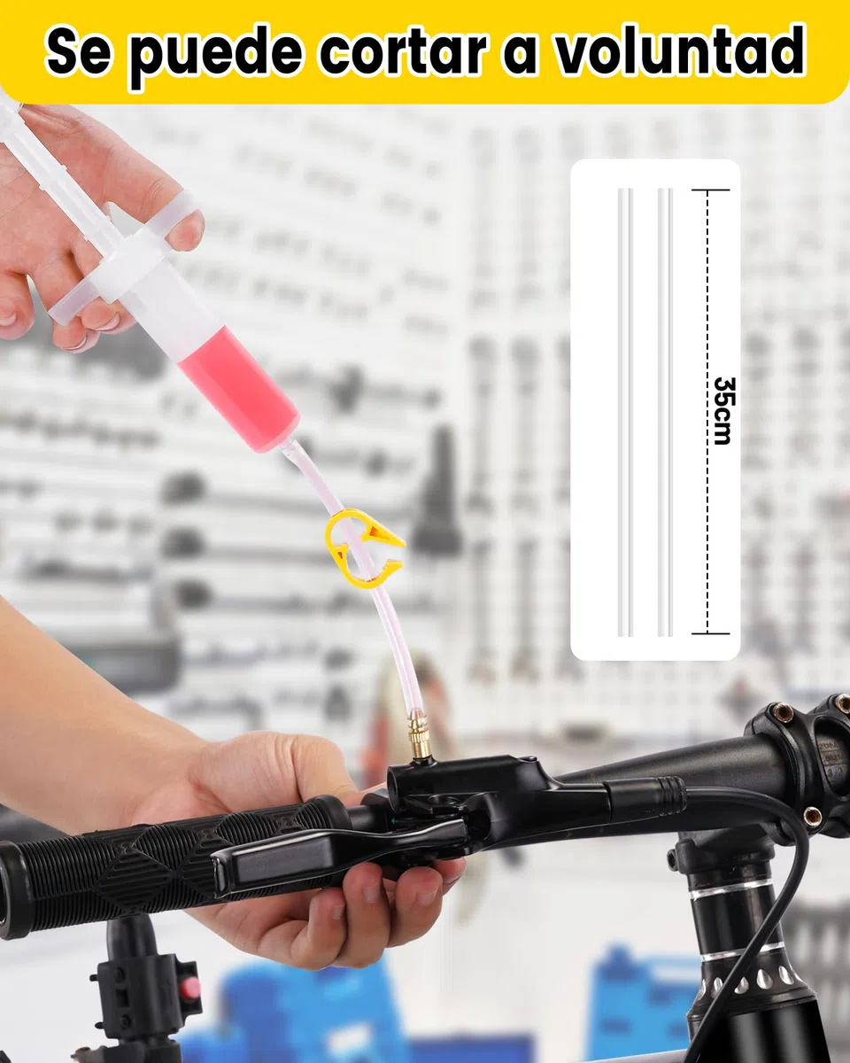 CHUMXINY Kit Purgado Frenos para Shimano,Tektro, Magura Gama de Frenos de Disco Hidráulicos, Kit de Purgado de Freno MTB Incluye Conectores Metálicos y 150 ml de Líquido de Frenos de Aceite Mineral.