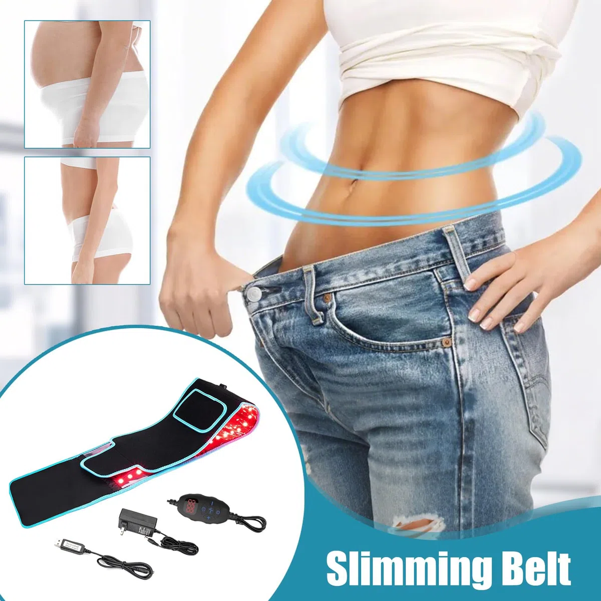 Cinturón que quema grasa abdominal - Cinturón de quema de grasa - Banda ajustable de estiramiento abdominal para músculos de la cintura, hombres, mujeres, viaje, hombro, hogar