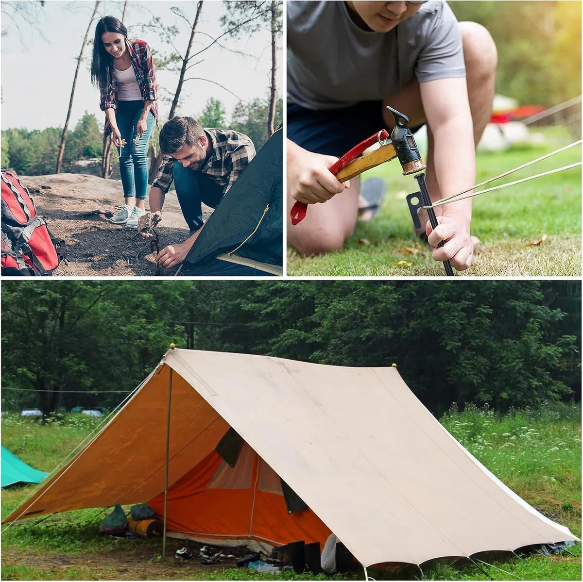 30 cm de anclajes de suelo, 10 piezas de estacas estables, estacas metálicas resistentes, estacas de tienda resistentes a las tormentas, estacas de tienda al aire libre para camping, senderismo