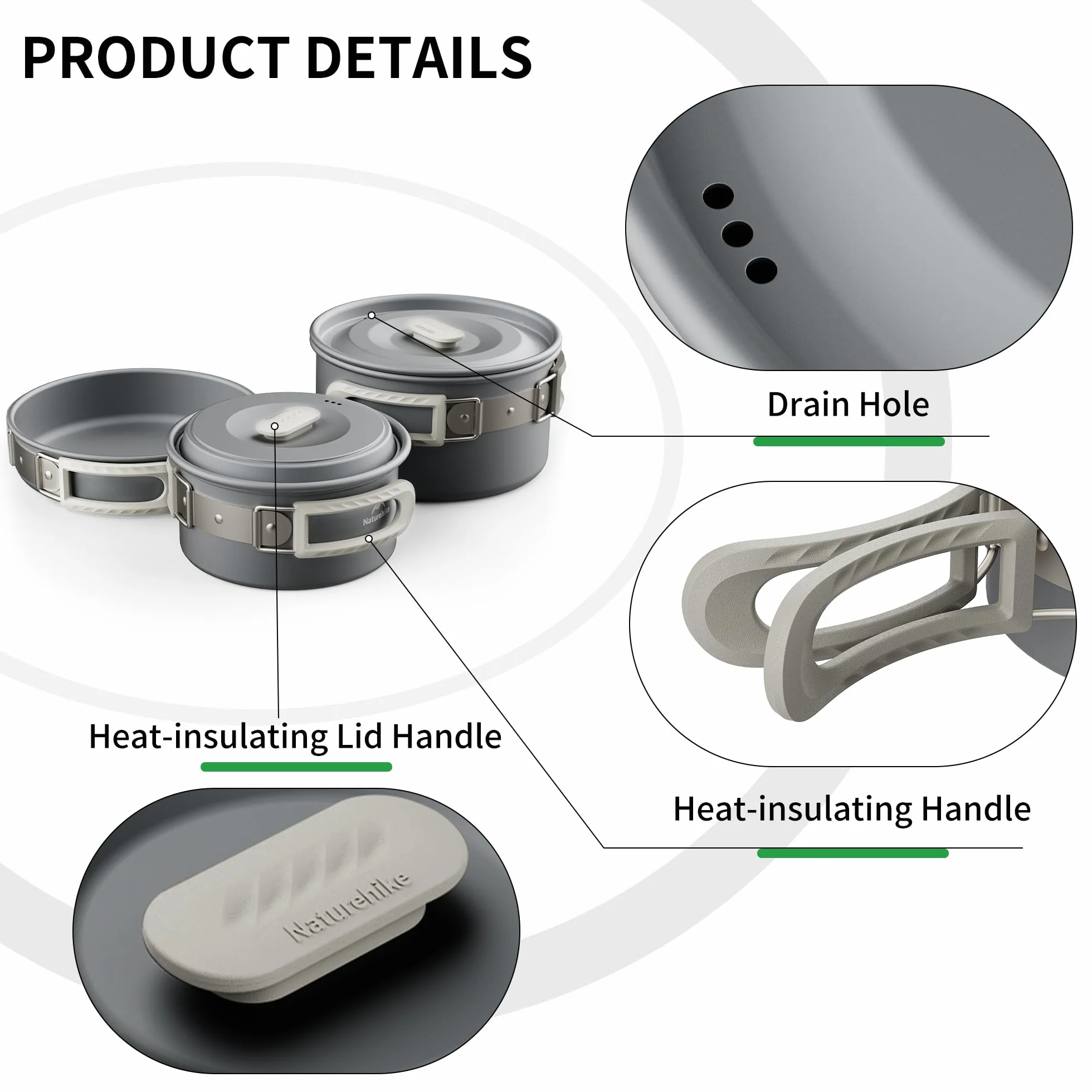 Naturehike Sarten Camping Mueble Cocina Camping Vajilla Camping 2-4 & 4-7 Personas Kit Cocina Camping