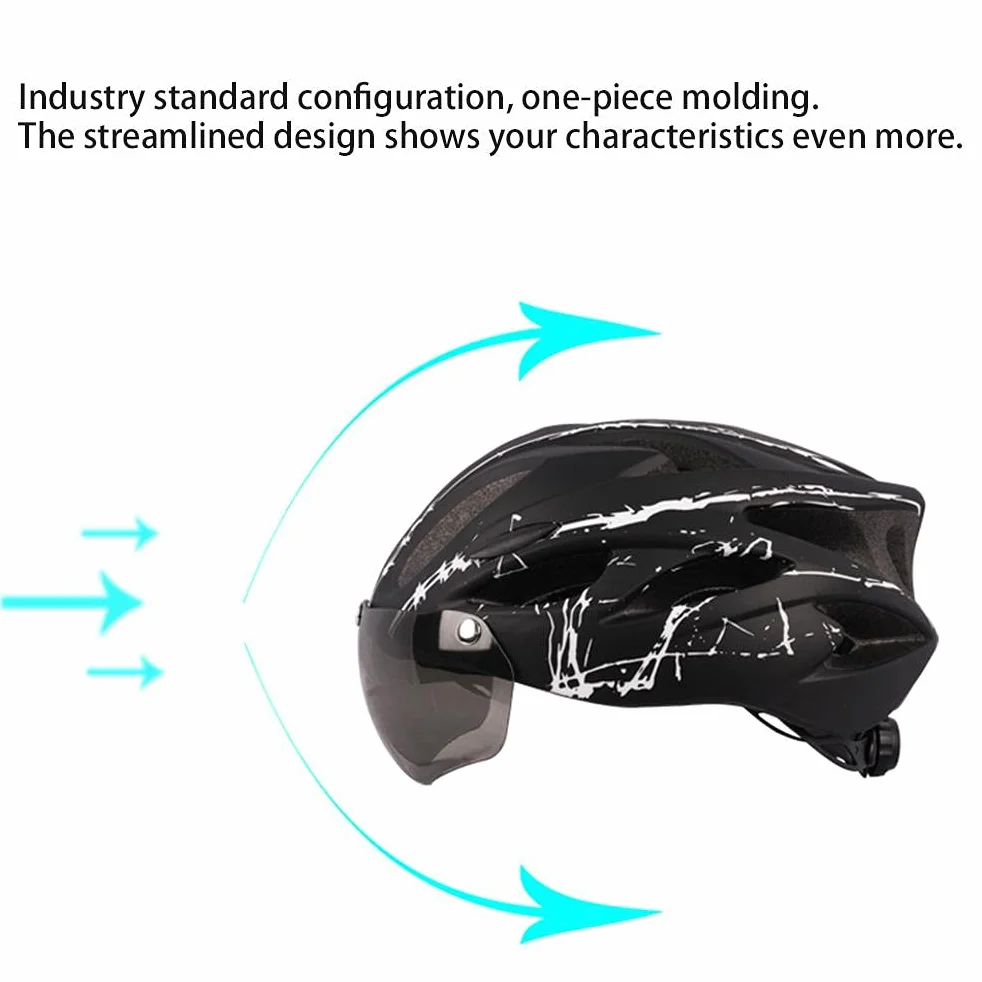 Casco Casco de Bicicleta, Casco Casco de Bicicleta para Adultos Hombres Mujeres Casco de Seguridad con Visera Magnética