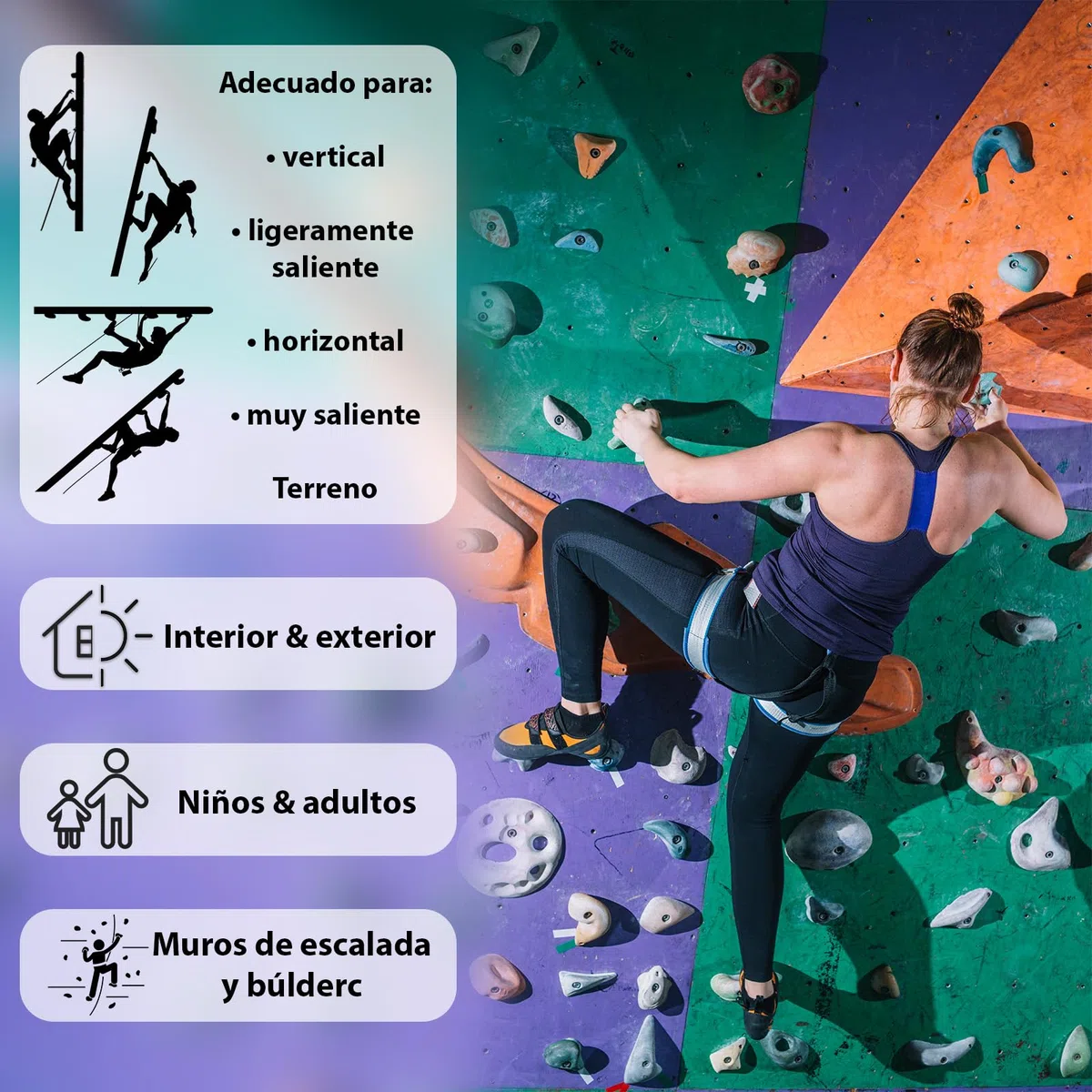 ALPIDEX 7 Presas De Escalada XL | Presas con Asas | Presas Extragrandes | Varias Formas Colores | Piedras Escalada | Bloques Escalada