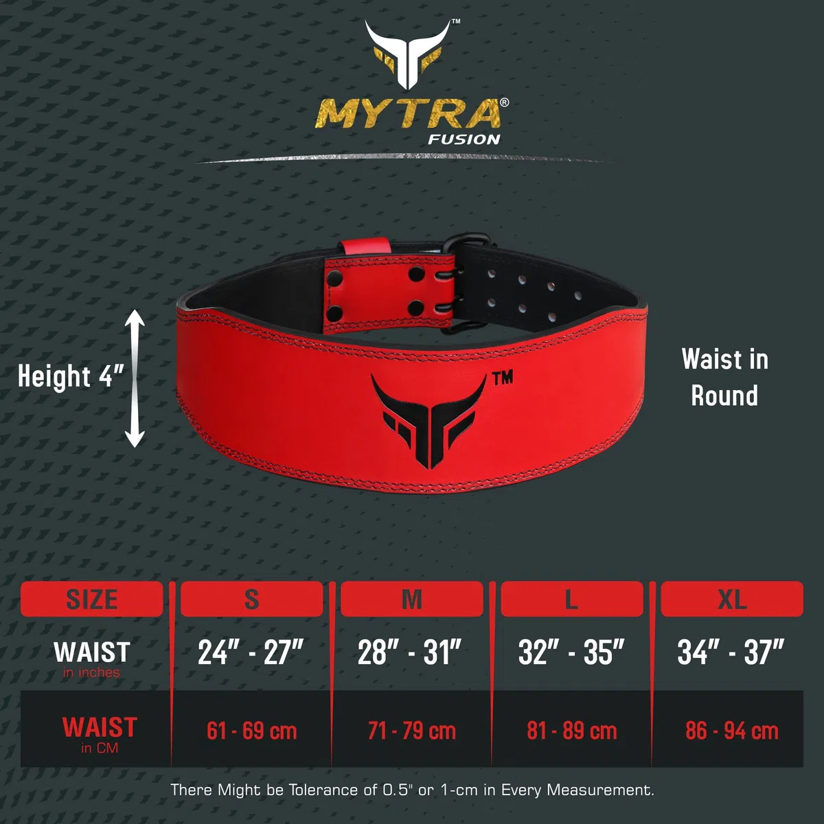 Mytra Fusion Cinturon Lumbar Gimnasio 4 Pulgadas Cinturon Gym Ideal para Entrenamiento, Levantamiento de Pesas, Soporte de Espalda Mujeres Cinturon Powerlifting
