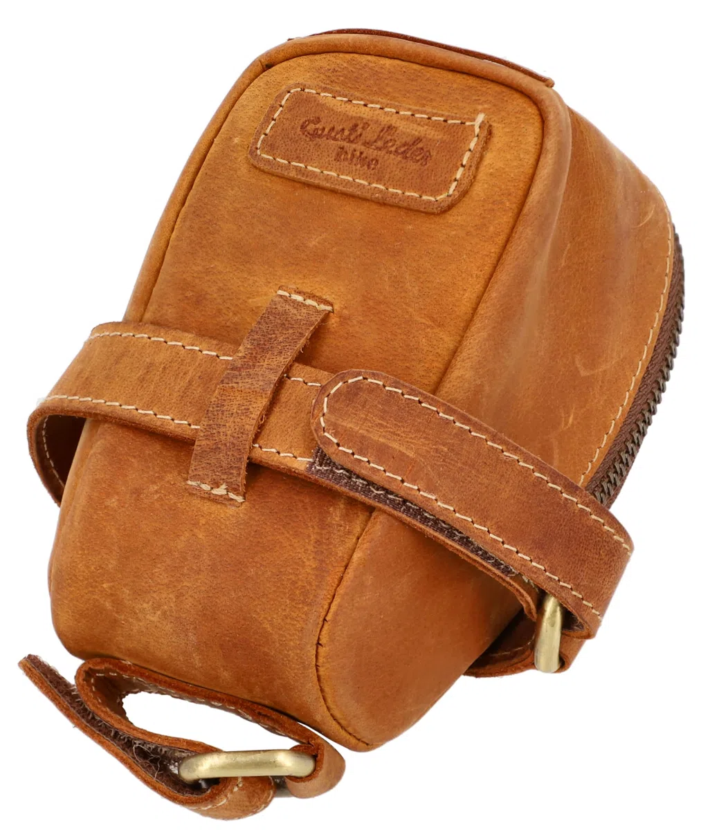 Gusti Bolsa para sillín Cuero - Gino B. Bolso de Herramientas de Bicicleta Bolsa de Herramientas marrón Vintage