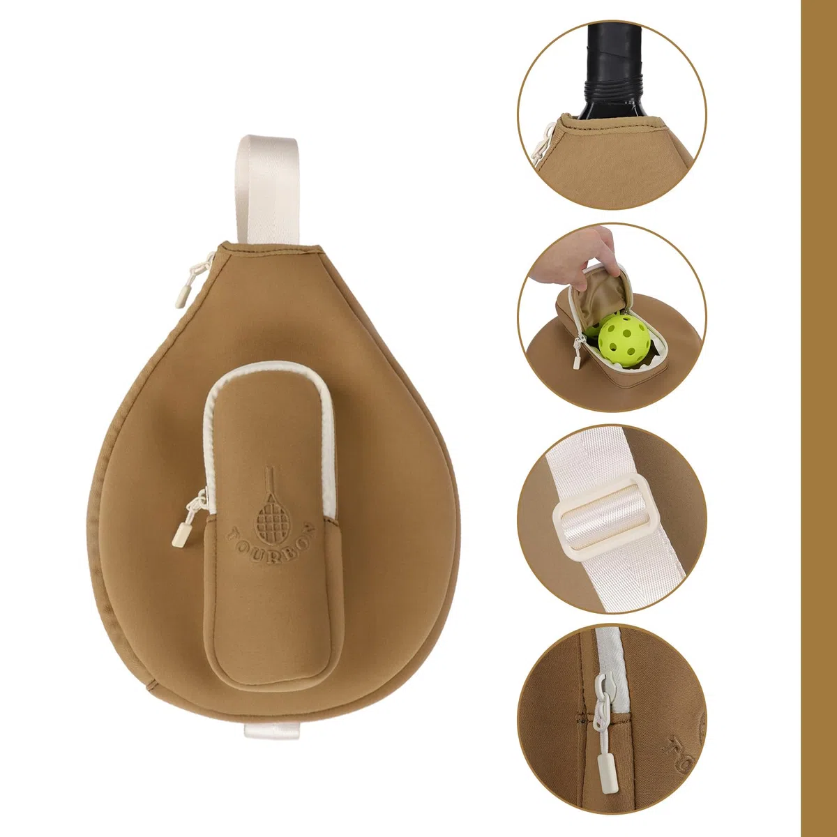 TOURBON - Funda de neopreno para palas de pickleball, ligera, para raquetas de bádminton, para hombres y mujeres