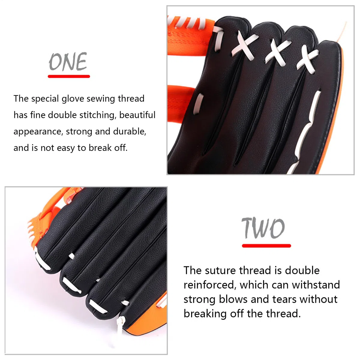 Guantes de béisbol juveniles, guantes de softbol deportivos - Guantes individuales de béisbol deportivos y profesionales | Equipo de práctica de entrenamiento deportivo al aire libre en serie de
