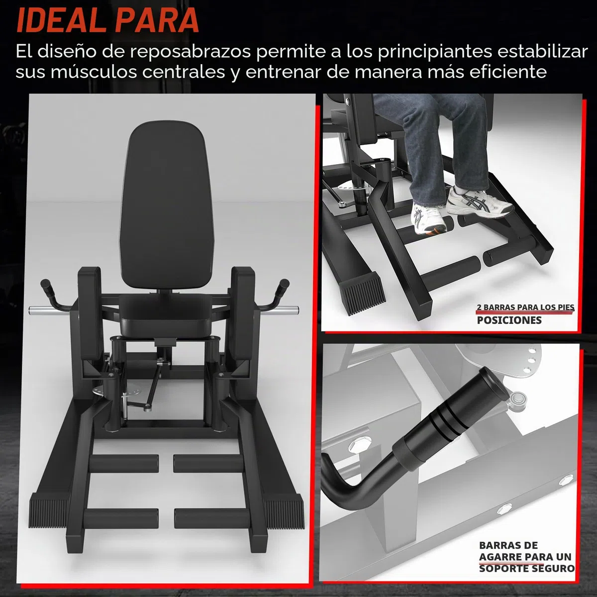 Abductores de cadera, entrenador abductor, aductores, dispositivo de entrenamiento de muslos, entrenamiento de muslos interiores y exteriores, máquinas de músculos glúteos con interruptor de 6 niveles