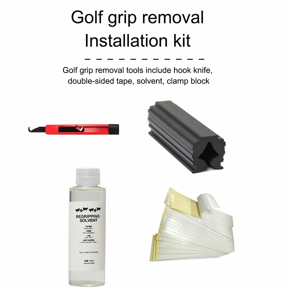 Kit de Agarre de Golf, Kit de regripping de Golf con 15 Cintas y disolvente de Hoja de Gancho de Abrazadera de Tornillo de Banco, Conductores de Golf, cuñas, hierros, reparación de Ejes