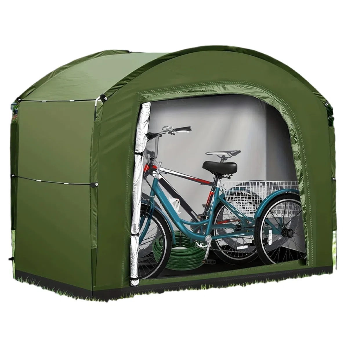 Tienda De Almacenamiento Para Bicicletas Cobertizo Organizador Impermeable | Accesorios De Guardado Para Equipo De Césped, Piscina, Jardín Y Camping
