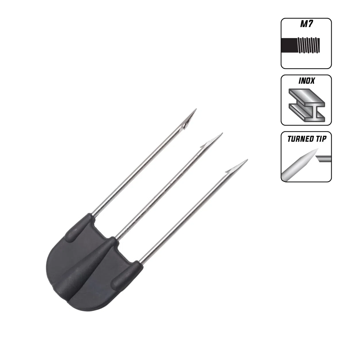 Abysstar 3 Puntas Fiocina Pesca Sub Base Nylon INOX, Adultos Unisex, Inoxidable