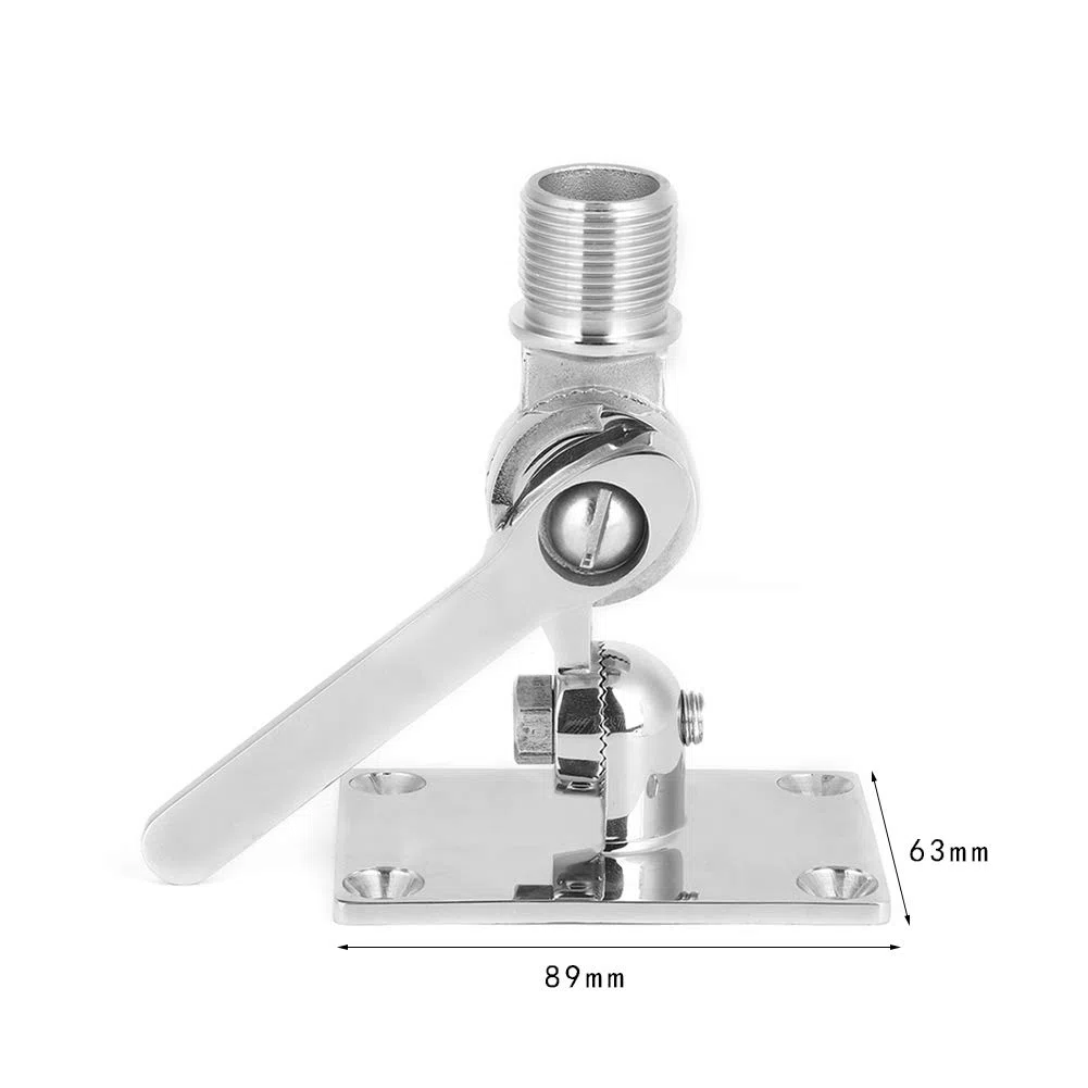 Fydun Soporte De Montaje De Antena De Barco, Soportes para Antenas VHF Marinas, Antena Talkie De Acero Inoxidable, Soporte De Base Ajustable