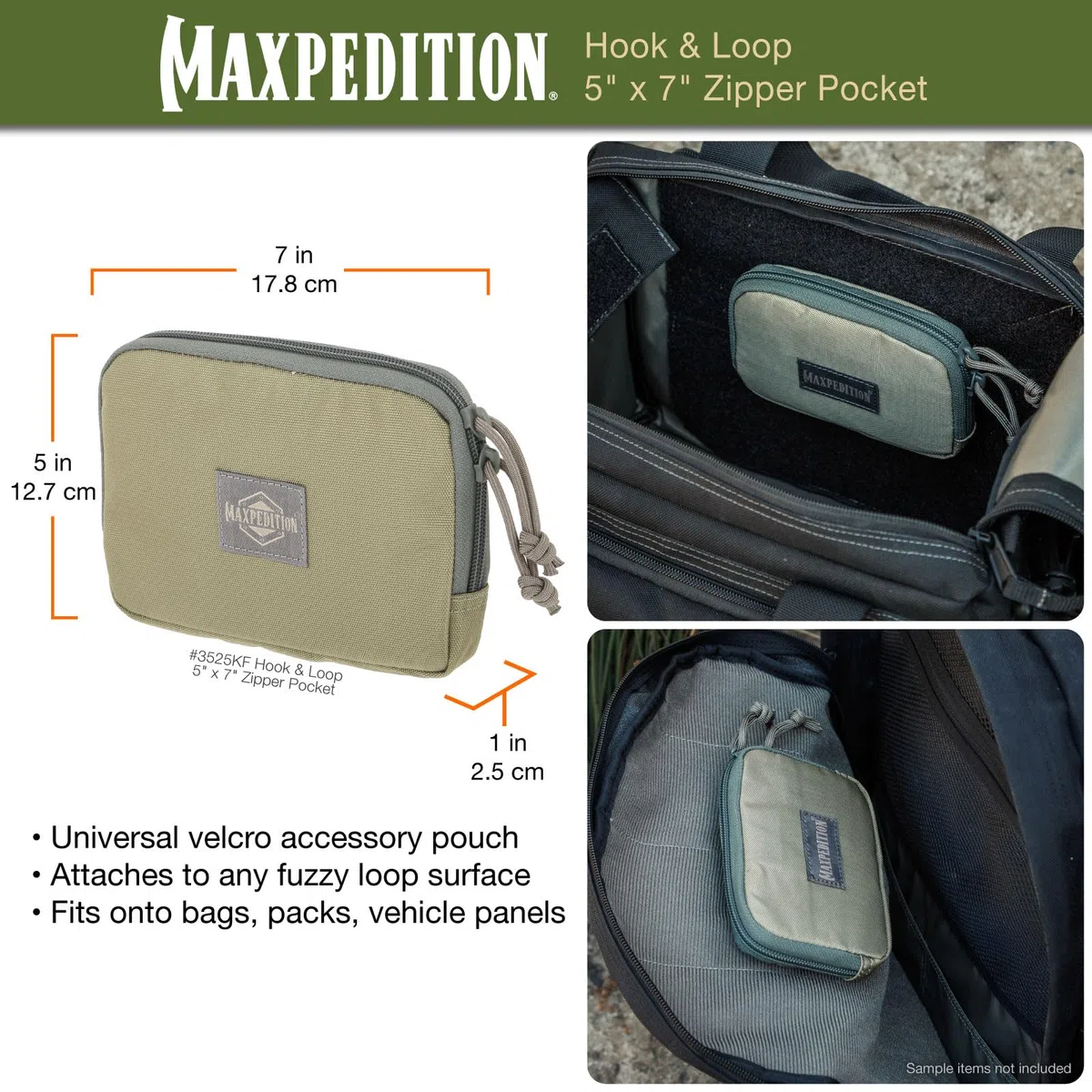Maxpedition Hook & Loop 5 x 7 Zipper Pocket