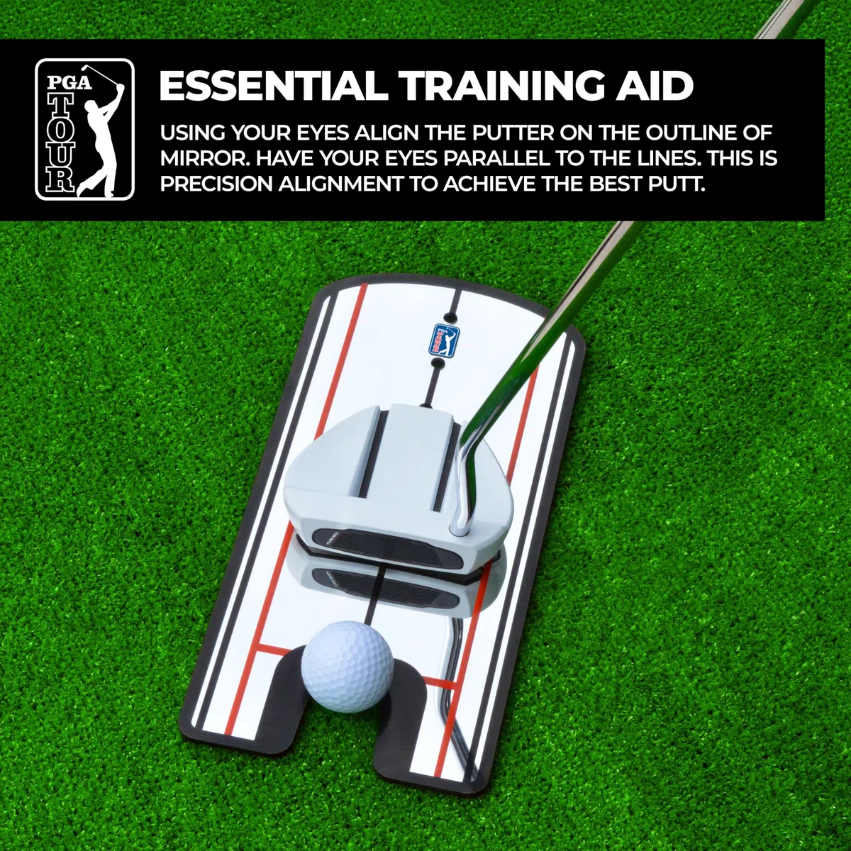 PGA TOUR - Espejo para Putts de Golf, 4 Vistas Azul