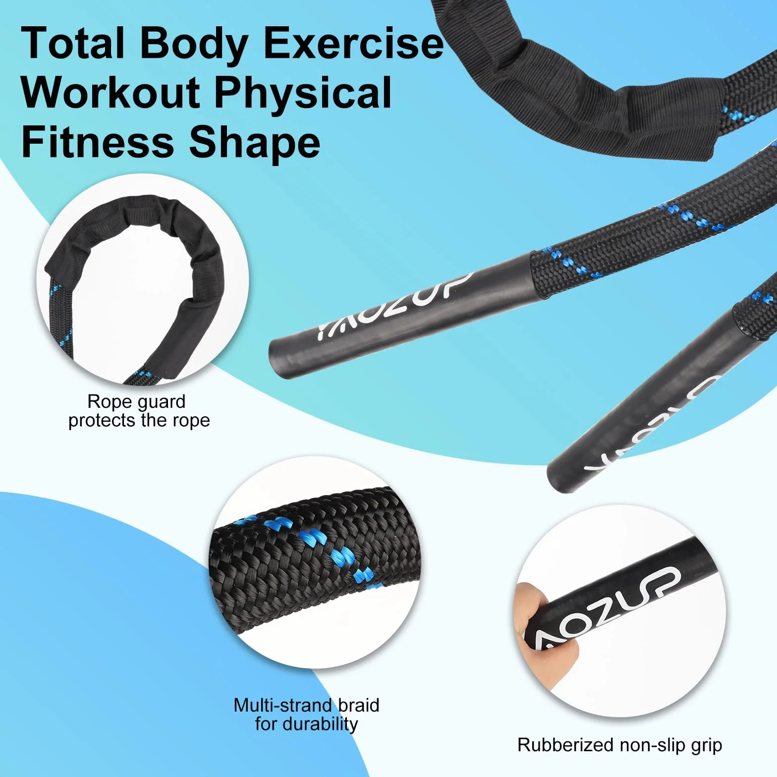 Cuerda de Saltar Pesada, 1.2kg Cuerda de Saltar Resistente, Battle Jump Rope, para Hombres y Mujeres Entrenamiento Entrenamiento Muscular de Cuerpo Completo Adelgazamiento