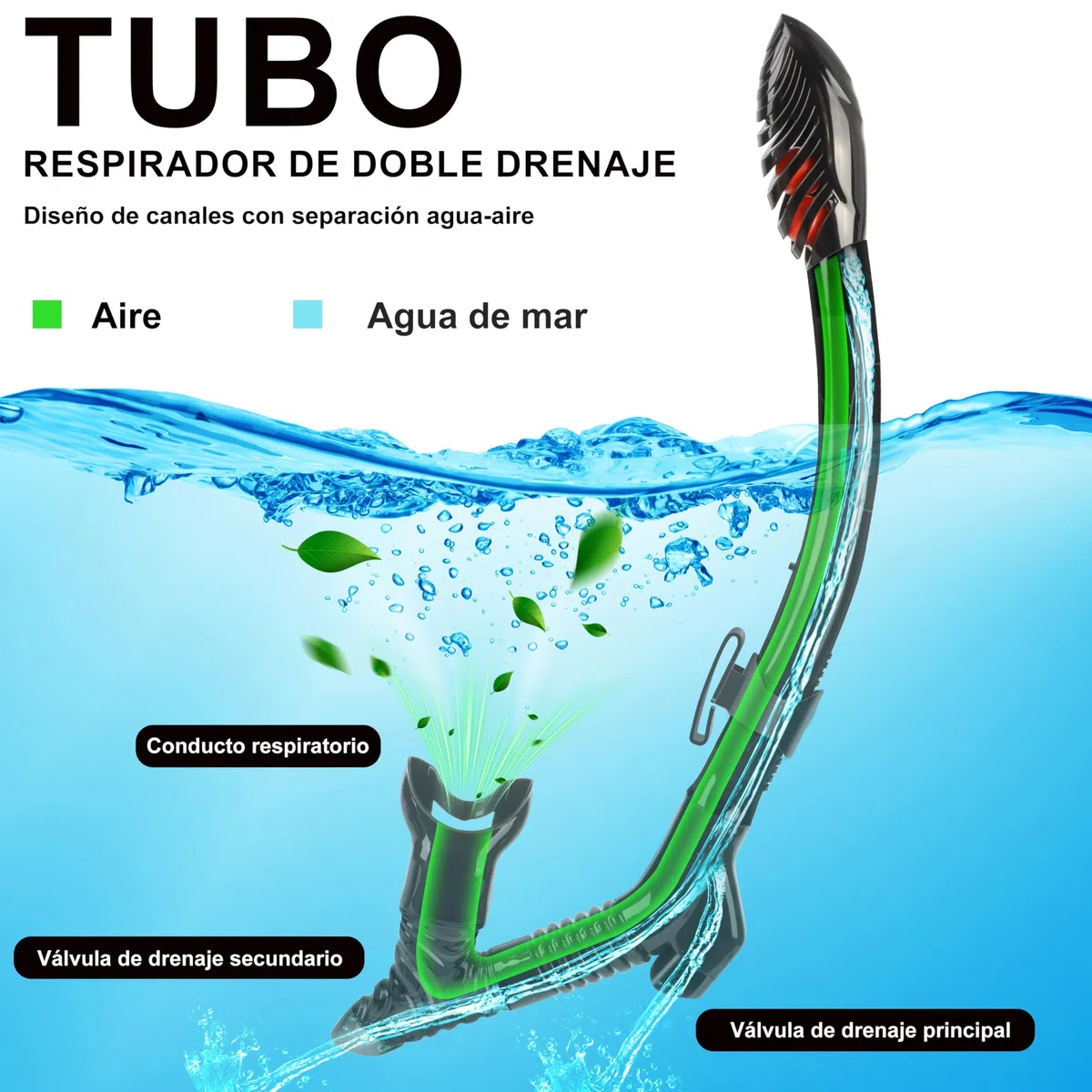 IEEILULU Gafas de Buceo Adulto, Máscara de Buceo Antivaho y Antifugas, Snorkel Set con Gafas y 3 Canales Tubos, para Bucear, Nadar, Conjuntos Snorkel para Masculino Femenino