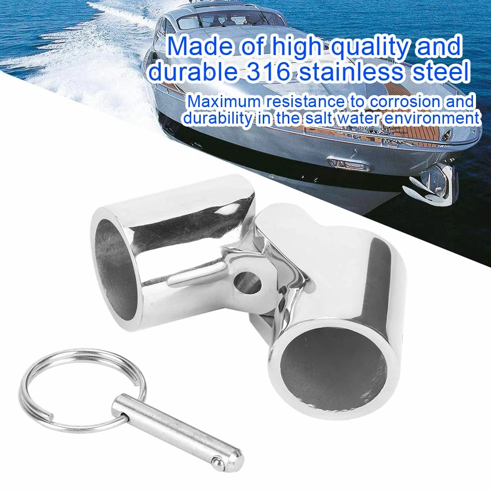 Conector de Tubo de Acero Inoxidable Marino Tubo de Acoplamiento Giratorio Plegable Conector de Tubería con Accesorios para Barcos de Punta(25 mm)