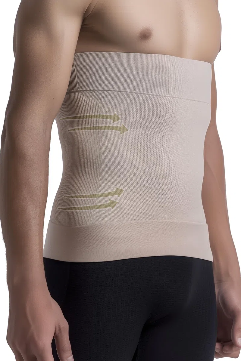 Faja Abdominal Hombre Reductora Modeladora – Microfibra Transpirable Sin Costuras, Faja Reductora Hombre Vientre Plano Efecto Adelgazante, Masaje 3D Invisible – Made in Italy