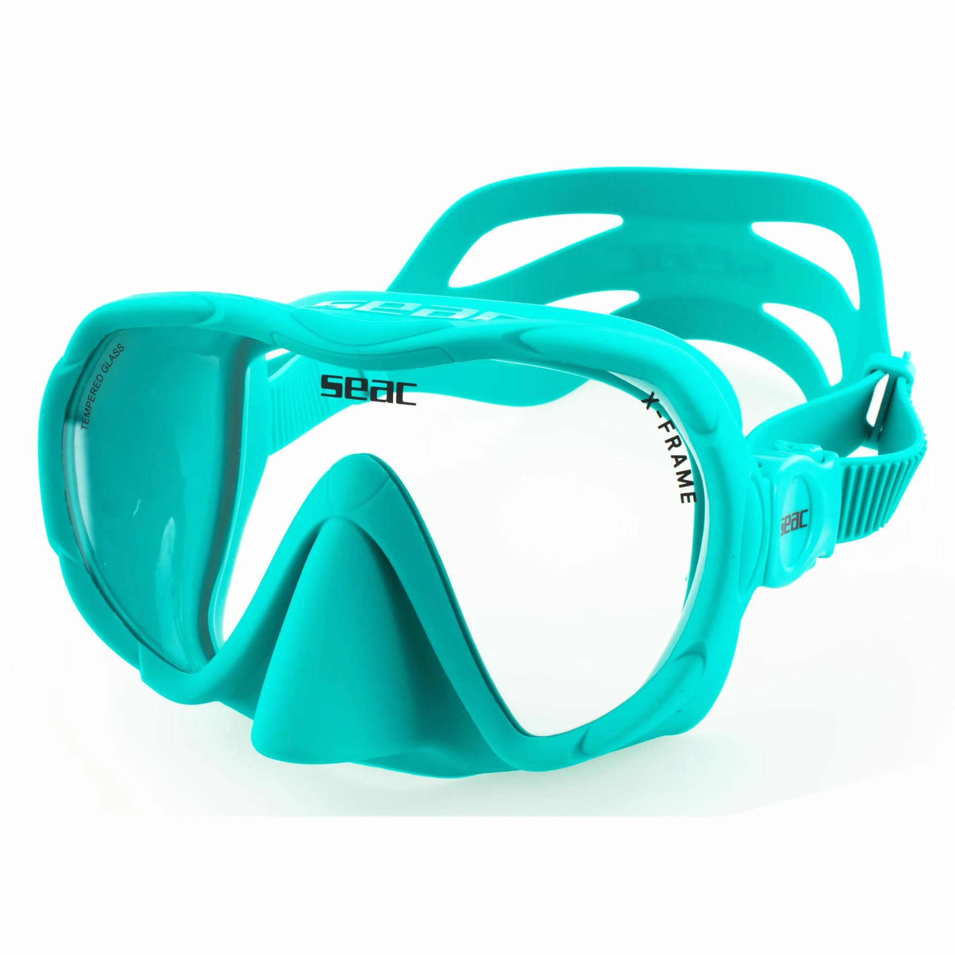 SEAC Set bis X-Frame Dry - Set de Snorkel para Adultos con Máscara sin Marco Monolente de Vidrio Templado y Tubo Dry Top | Silicona, Válvula de Purga y Boquilla Ergonómica para Buceo y Snorkel