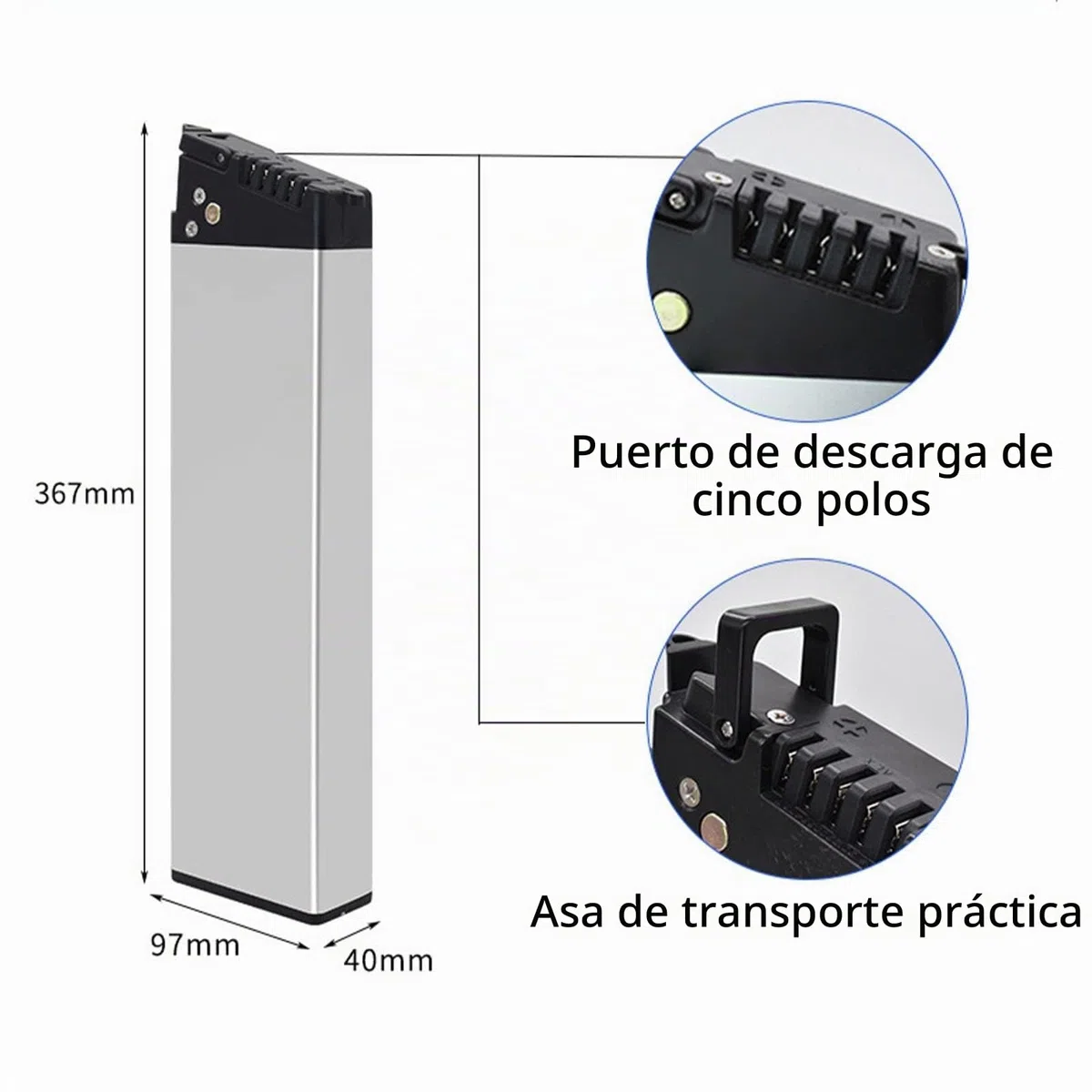 Batería de Bicicleta eléctrica 36v 12Ah para RichBit TOP-860 Litio Li-Ion Ebike Batería Plegable Batería de Litio integrada para RICHBIT TOP-016 RT-730 Motor de 500W 350W 200W