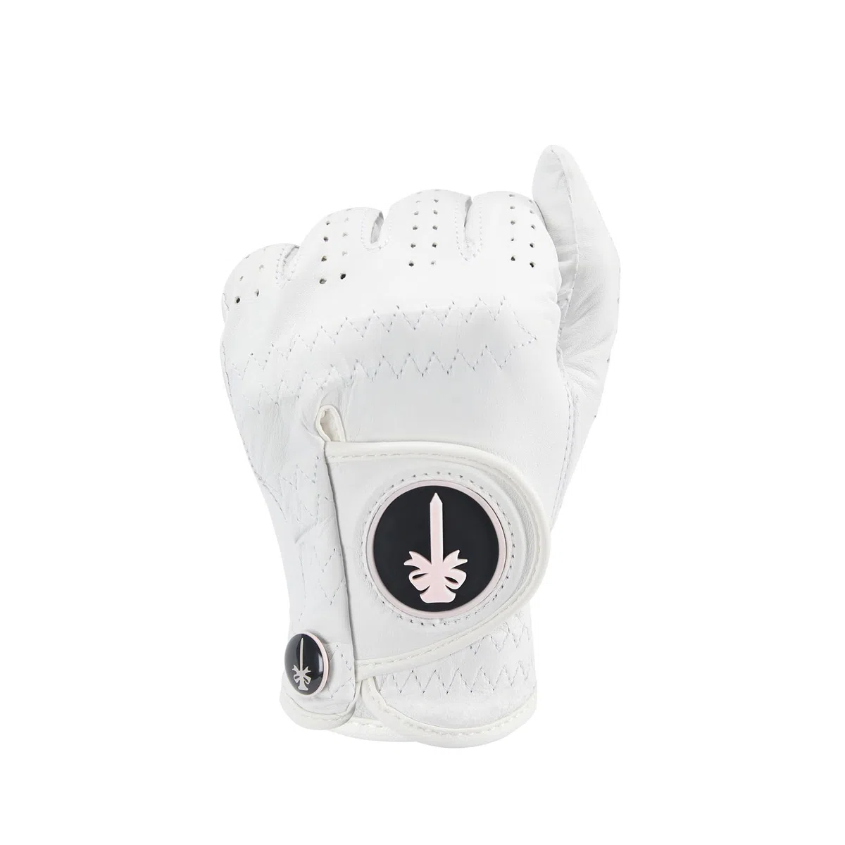 Guantes de golf para mujer, guantes de golf, 1 pieza, piel Cabretta, mango de piel blanca y rosa, con mano izquierda, ajuste cómodo, talla S, M, L