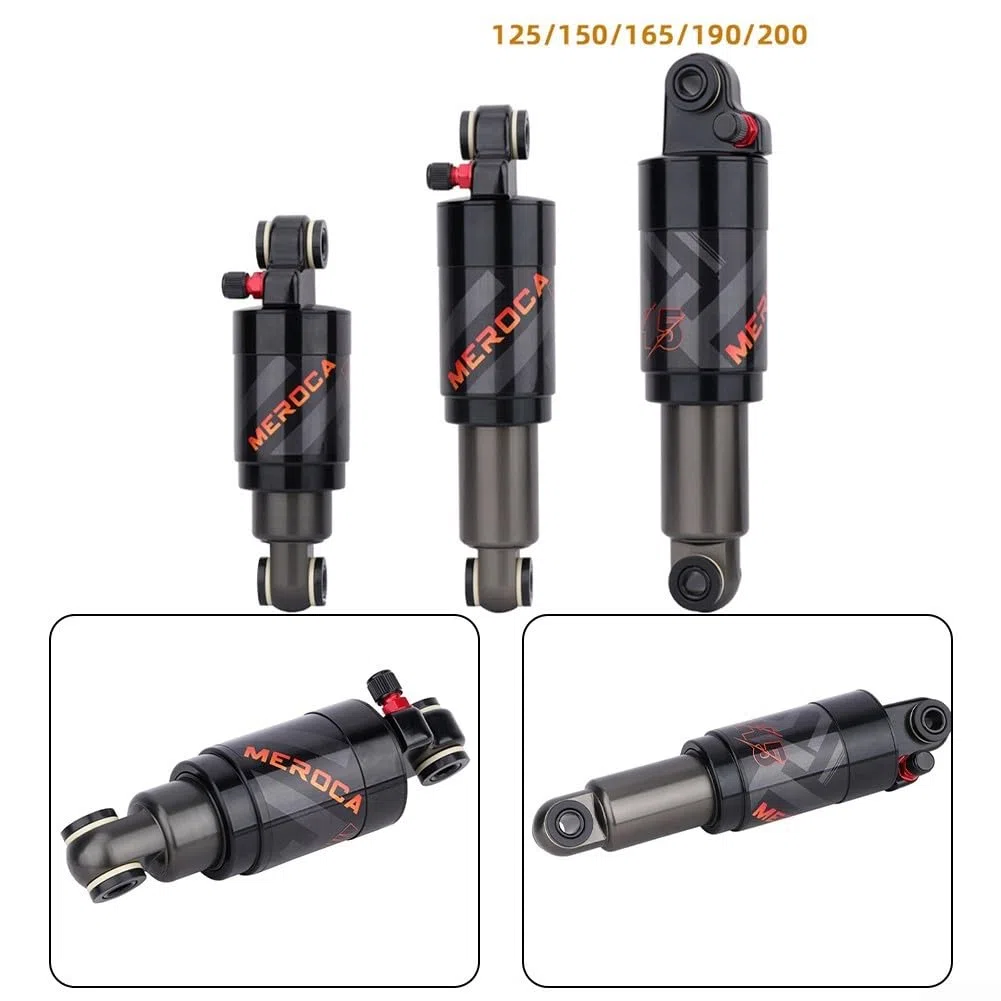 Amortiguador trasero de aire para bicicleta, sistema de suspensión de bicicleta de montaña MTB, construcción de aleación de aluminio, 125 mm, 150 mm, 165 mm, 190 mm, 200 mm de longitud (200 mm)
